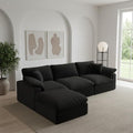 Forest aesthetics Modular Sectional Sofa Cloud Couch,Down Filled Comfy Cloud Modern Sofa,Black Linen L Shape Oversized Couch Cushion Covers Removable Furniture for Living Room