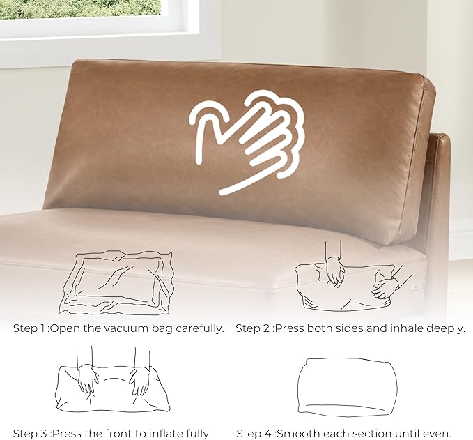CHITA 153" Super Large Luxury U Shape Convertible Sectional Modular Sofa, Down Filled Modern Sofa, Deep Seat Cloud Couch, 6 Seat Couch with Chaise, 2 Ottomans, Solid Wood Leg, Faux Leather in Camel