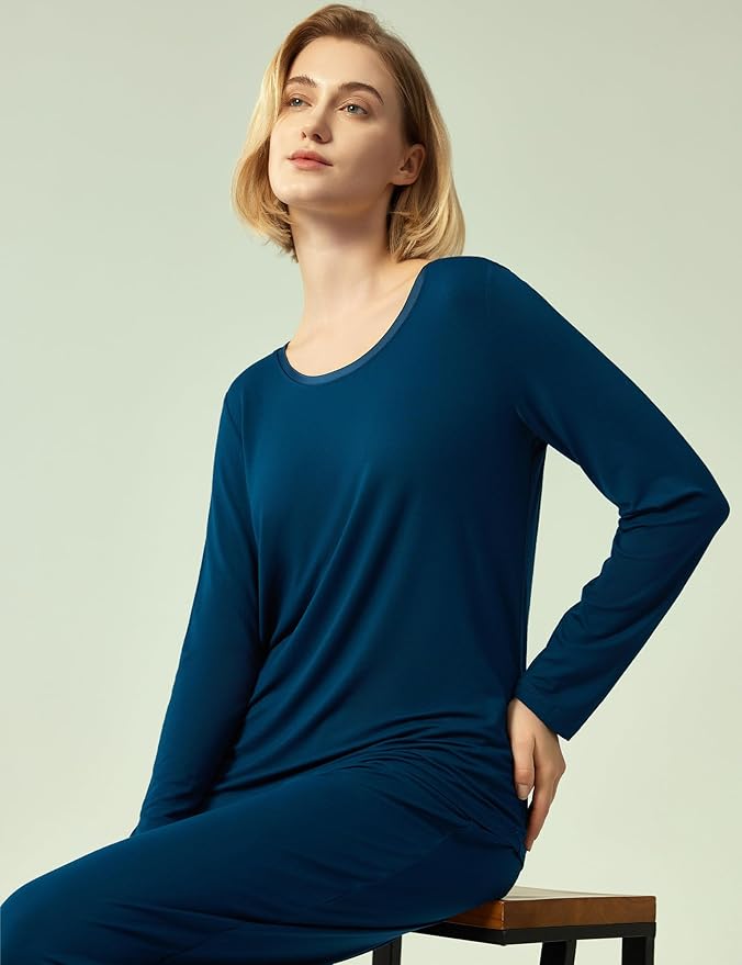 GYS Viscose from Bamboo Women's Pajama Sets Super Soft Long Sleeve Sleepwear Comfy Winter Pjs Sets S-4X