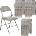 30 Pack Gray Padded Folding Chairs Set - Comfortable Stackable Portable Chairs for Indoor Outdoor, Events, Parties, Office, Wedding (PU Leather, Slate Gray,School Chair)