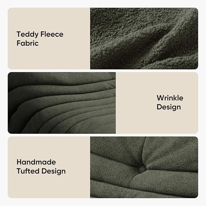 cebihy Compressed Bean Bag Chairs for BeanBag Chair Sofa Fireside Togo Sofa Big Lazy Lounge Chairs for Living Room Bedroom Dorm Office,Green
