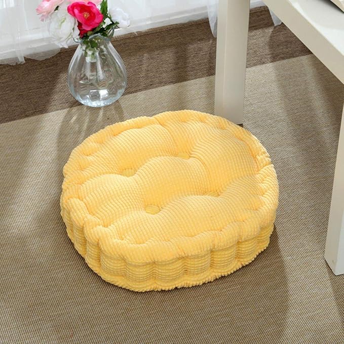 Round Soft Chair Cushions Home Floor Pillow Indoor Corduroy Chair Pads Office Seat Cushion, 15" D.