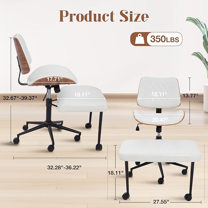 Azaeahom Ergonomic Cross Legged Office Chair with Wheels, Height Adjustable & 360°Swivel for Meditation, Desk & Yoga - Wide Criss Cross Design, Kneeling Chair - White