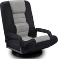 ACIPENSER Swivel Gaming Chair Multipurpose Floor Gaming Chair for Playing Video Games, TV, Reading w/Armrest Lumbar Support & 6 Adjustable Postion Backrest for Adults & Kids,Grey