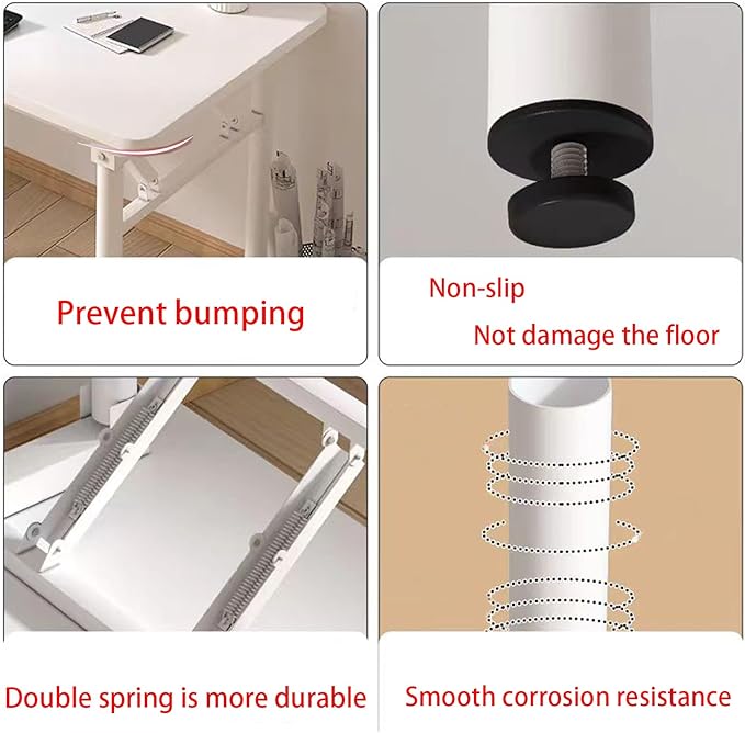 Mrsanmu Small Folding Desk No Assembly,31.5 Inch Folding Computer Desk Small Foldable Table for Home Office.
