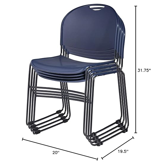 OEF Furnishings Multi-Purpose Ultra Compact Stack Chair (4 Pack)