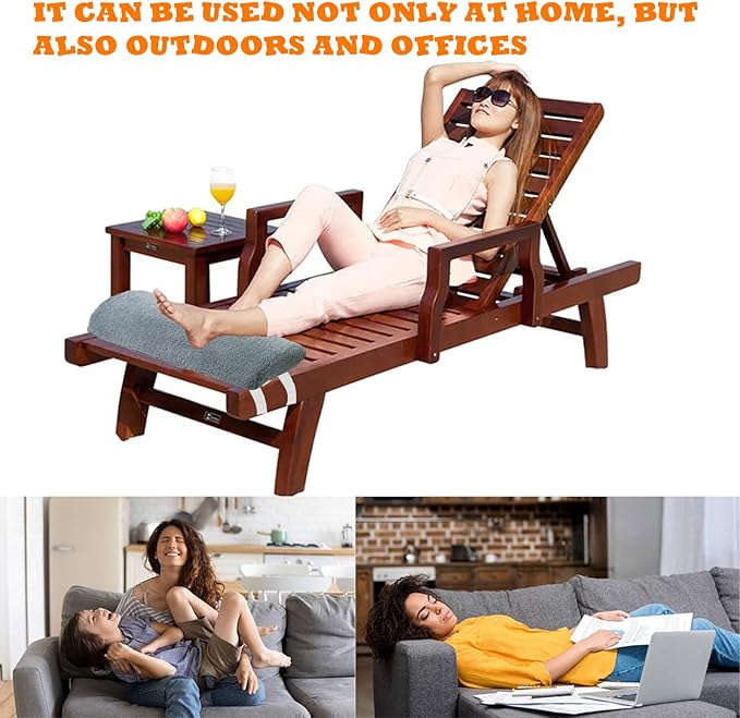 S-SNAIL-OO Recliner Leg Rest Cushion Sofa Footrest Pillow (23 x 10 x 2 in) Multi Purpose Half Moon Foot Pillow Under Knee Pillow for Leg, Neck, Waist, Ankle Support (2Pcs, Blue)