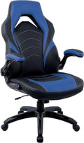 STAPLES Emerge Vortex Bonded Leather Gaming Chair, Black and Blue, 2/Pack (58293-CCVS)