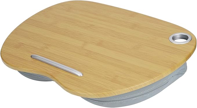 Multifunction Laptop Desk, Portable Lap Desk for Bed Sofa Office, 3 - in - 1 Laptop Stand with Cushion, Lightweight MDF Board Writing Table for Home Outdoor Travel, Fits 14 Inch La (Grey)