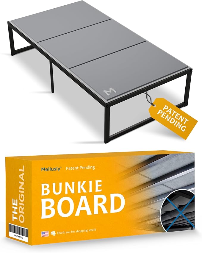 Meliusly Heavy Duty 10mm Bunkie Board Twin XL Size (38x79'') Patent Pending Low Profile Bed Board Design - Breathable, Noise Minimizing, Moisture Resistant Bunkieboards, Low Profile Bed Support