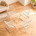 4 Pack Folding Chair,White Color,Single Piece,Foldable Space - Saving Design for Indoor/Outdoor Use