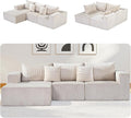 Modular Sectional Sofa,Oversized Cloud Sectional Couch with Deep Seat Modern Boneless L-Shape Lounge Sofa No Assembly Required with Pillows for Living Room Bedroom(Beige)