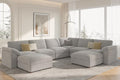 EASE MOOSE Oversized L Shaped Sectional Modular Sofa,Large U Shaped Sectional Couch Wide Deep Seat Modular Cloud Couch，Grey