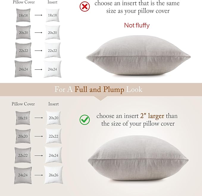 puredown® Feathers Throw Pillow Inserts Set of 2 for Couch, Recliner, Bed Decor, Square, 16 x 16 inch