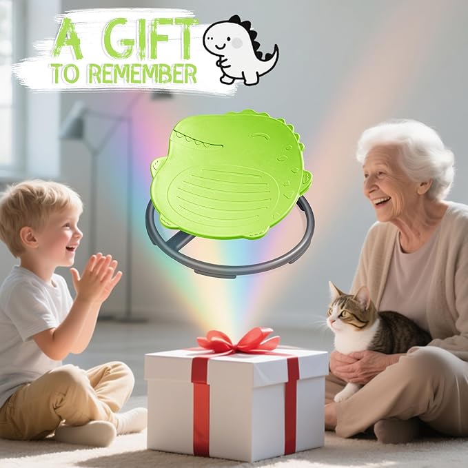 Dinosaur Spinning Chair for Autistic Kids – Sensory Spinning Toy, Spin Chair for Kids Autism, Sensory Swivel Seat for Balance, Coordination, Focus & ADHD Support, Autism Sensory Products (Green)