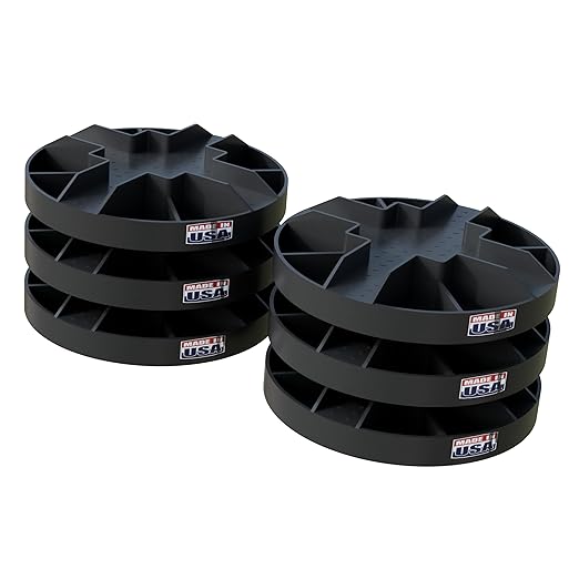 Original Round Foundation Block - Deck Support - Handi Block USA Made - Durable & Strong Floating Shed Platform Base 100% Recyclable, Deck Pedestal for Floating Pier Post Beam Support (6 Pack)