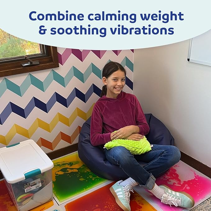 Fun and Function Sensory Vibrating Lap Pad - 4.5 lb Weighted Vibrating Pillow - Sensory Pillow for Calming Weight & Soothing Vibration - Weighted Lap Pad for Kids & Adults with Sensory Needs