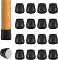 16pcs Round Chair Leg Floor Protectors, Felt Pads Chair Leg Protectors for Hardwood Floors, Silicone Furniture Feet Cups Covers Felt Pads, Prevents Scratches & Reduce Noise, Black, Small