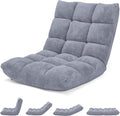 ARLIME Adjustable Floor Chair, 14-Position Lazy Sofa Chair with Back Support & Thick Padding, Portable Foldable Floor Couch for Adults, Kids, Use in Bedroom, Living Room, Home Theater (Grey)