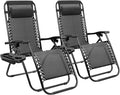 Homall Zero Gravity Chair Patio Folding Lawn Lounge Chairs Outdoor Lounge Gravity Chair Camp Reclining Chair with Pillows for Poolside Backyard and Beach Set of 2 (Dark Black)