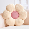 VBGYA Ivory Flower Decorative Throw Pillows - Cute Daisy Shaped Plush Pillow, 14.9" Soft Floor Seat Cushion