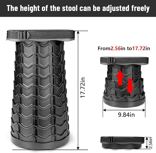 2 Pack Square Collapsible Stool, 400lbs Max Weight, Lightweight But Sturdy, Portable Retractable Folding Telescoping Foldable Camping Stool for Adults Outdoor Fishing Hiking BBQ