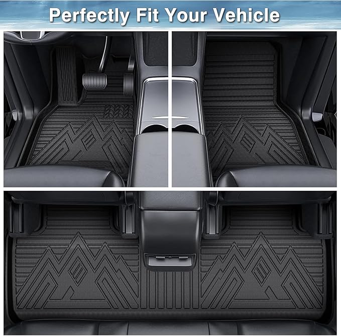 Mixsuper Floor Mats & Cargo Liner for Kia Telluride 2020-2025 7&8 Seats,All Weather TPE Floor Liner Trunk Cargo mat with Backrest Protectors,Full Set Car Mats for Telluride Accessories,Black