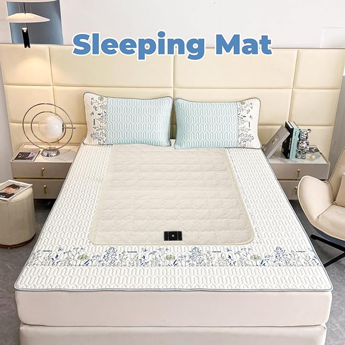 Grounding Mat for Feet 24"x35", Grounding Pad Anti-Slip Mat, Grounding Blanket Soft Cotton & Silver Fiber, Grounding Sheet for Enhanced Sleep, Stress Relief (Cream)