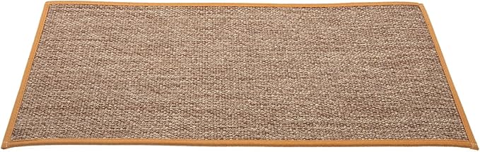 Anti-Skid Linen Kitchen Floor Mat with Rubber Backing Washable Brown Cushion Rug for Indoor Outdoor Entryway Non-Slip Patio Floor Pad for Bathroom Kitchen and Wet Areas