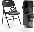 70 Pack Folding Chair, 800 Weight Limit Heavy Duty Plastic Folding Chair Portable Seating for Indoor Outdoor Events, Wedding, Party, Restaurant, Meeting Room Black