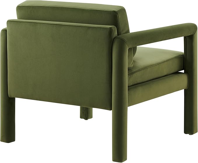 Art Leon Accent Chairs Set of 2, Modern Velvet Upholstered Arm Chairs, Sofa Chairs Lounge Chairs with Pillow for Living Room Bedroom, Green