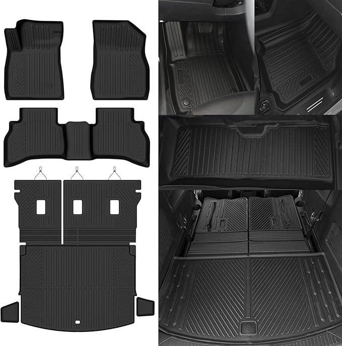 Floor Mats for 2021-2025 2026 Chevrolet Trailblazer (Only Fit AWD) Floor Mats & Trunk Mat & Backrest Mats for Chevrolet Trailblazer All Season Accessories(Only Fit Cargo in Upper Deck Position)