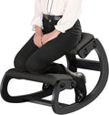 Predawn Adjustable Ergonomic Kneeling Chair – Custom Height Rocking Posture Stool with Thick Cushions, Solid Wood Frame, Knee Support Seat for Adults, Office or Meditation Use (Onyx Black)