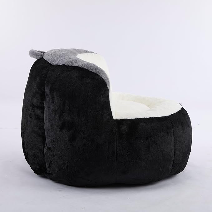 KEIKI Oversized Bean Bag Chairs, Bean Bag Couch for Adults and Kids, Large Reading Chair, Multicolor Faux Fur Floor Sofa for Reading, Playing or Relaxing