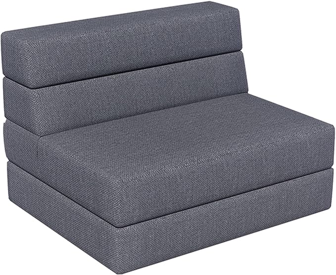 Convertible Folding Sofa Bed,Sleeper Chair,Portable Fold-Out Chair Bed with Backrest & Memory Foam,Modern Floor Futon Sofa Couch Mattress for Living Room/Guest/Apartment