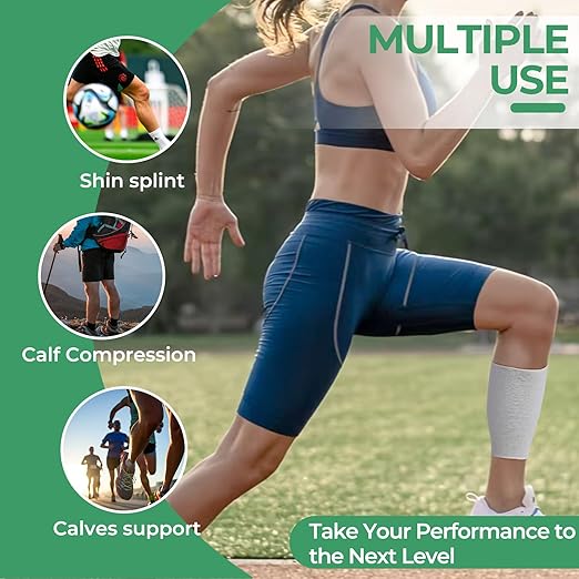 NeoTech Care Calf Compression Sleeve for Calves Support or Shin Splint (Gray Color, Size XL, 1 Unit)