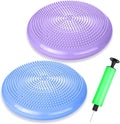 Silipull 2 Pcs Wiggle Seat Inflated Wobble Cushion Flexible Balance Disc with Air Pump for Core Stability Strengthening Improving Posture Physical Exercise
