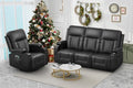 FURNIMAT Recliner Sofa Set with 3+1 Pieces in Living Room, 3 Seater Reclining Sofa with USB Ports, Cell Phone Holders, 1 Recliner Chair with Vibration Massage and Heat Single Sofa Seat, Bedroom, RV