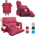 Stadium Seats with Back Support ,Wide Stadium Chairs with Back and Cushion, Sofa Style Stadium Seats, 6 Reclining Positions, Extra Thick Bleacher Seat for Sports Events (Red-1 Pack, Wide|22.5")