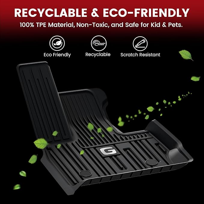 LASFIT Floor Mats & Cargo Mat for Mercedes Benz G Class 2026 2025 2024 2023 2019-2022 G550 / G580 / G63 AMG SUV, All Weather TPE Custom Fit Car Mats for G Class, 1st & 2nd Row Floor Liners & Trunk Mat