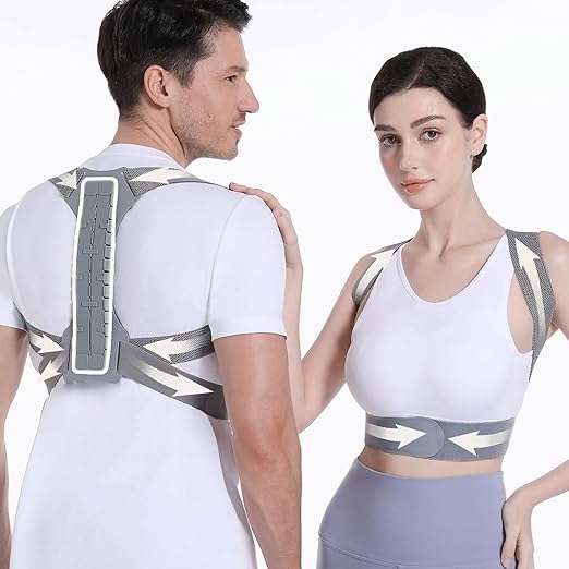 OFIR Innovative Counter-Curve Mechanics Upper Back Brace Posture Corrector for Women, High Elasticity & Premium Material Blend Back Posture Corrector for Men, Upgraded 3D Diamond Padding Airflow Brace