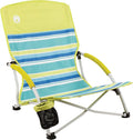 Coleman Utopia Breeze Lightweight Beach Chair with Cup Holder, Comfortable Portable Outdoor Chair with Carry Bag, Supports up to 250lbs, Great for Beach & Yard