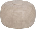Thgonwid Unstuffed Moroccan Storage Pouf Foot Stool Ottoman Seat Handmade Faux Leather Bean Bag Floor Chair Foot Rest for Living Room, Bedroom or Balcony (Mushroom)
