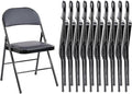 Sweetcrispy Folding Chair 10 Pack, Leather Padded Folding Chairs, Sturdy Metal Foldable Chairs, Easy to Use and Store, Outdoor and Indoor, for Home, Office, Party, Comfy