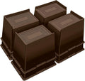 ANNKUT Bed Risers 6 Inch Heavy Duty,Oversized Couch Risers, Extra Wide Furniture Risers for Sofa Table Desk Headboard Chair Lifting,Rectangle Risering Blocks Support 6000 lbs(8 Pack Brown)