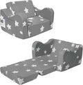 Toddler Couch, Kids Couch for Toddler Fold Out, 2-in-1 Convertible Kid Sofa to Lounger Bed for Girls and Boys, Ideal for Reading Sleeping Gaming Decor (Gray)