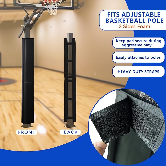VANCL Square Pole Padding Basketball Pole Pads Heavy Duty Square Pads Outdoor Fits 4"x4", 5"x5", 6"x6",6"x8", 8"x8" Poles Waterproof UV-Resistant Durable Protection Pads