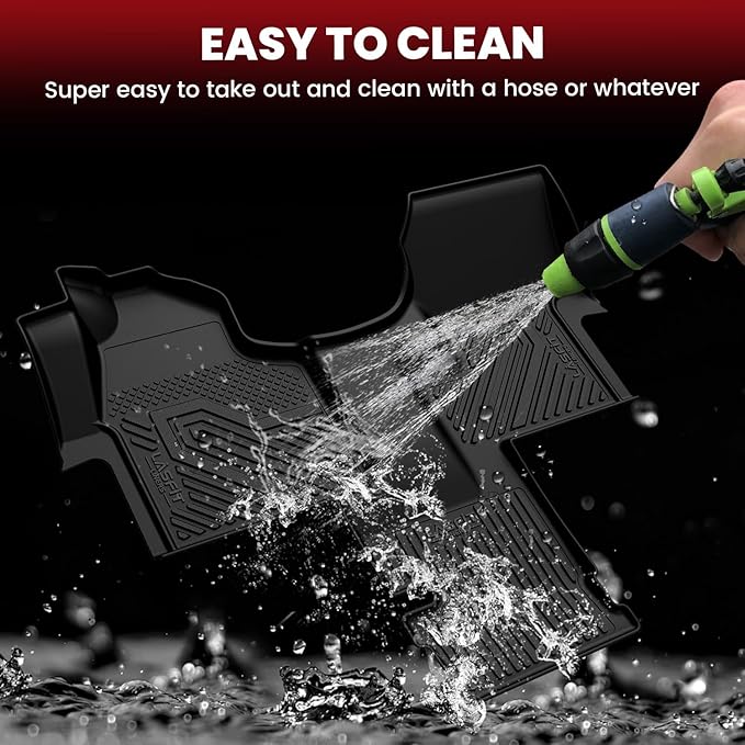 LASFIT Floor Mats for Mercedes Benz & Dodge Sprinter 2500/3500 2007-2018 (Fit for Cargo Van), All Weather TPE Floor Lienrs Custom Fit Sprinter 2007-2018 Car Mats, 1st Row with Center Aisle Liner