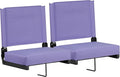Flash Furniture Grandstand Portable Stadium Seats for Bleachers or Benches, Folding Padded Stadium Chairs with Handle, Pack of 2, 500 lb. Weight Capacity, Purple