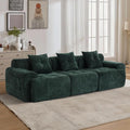 YAAREE 101.65” Modular Sectional Couch for Living Room, 3-Seater Cloud Sofa with Deep Seat, Woven Texture Upholstery Boneless Couch, No Assembly, Green